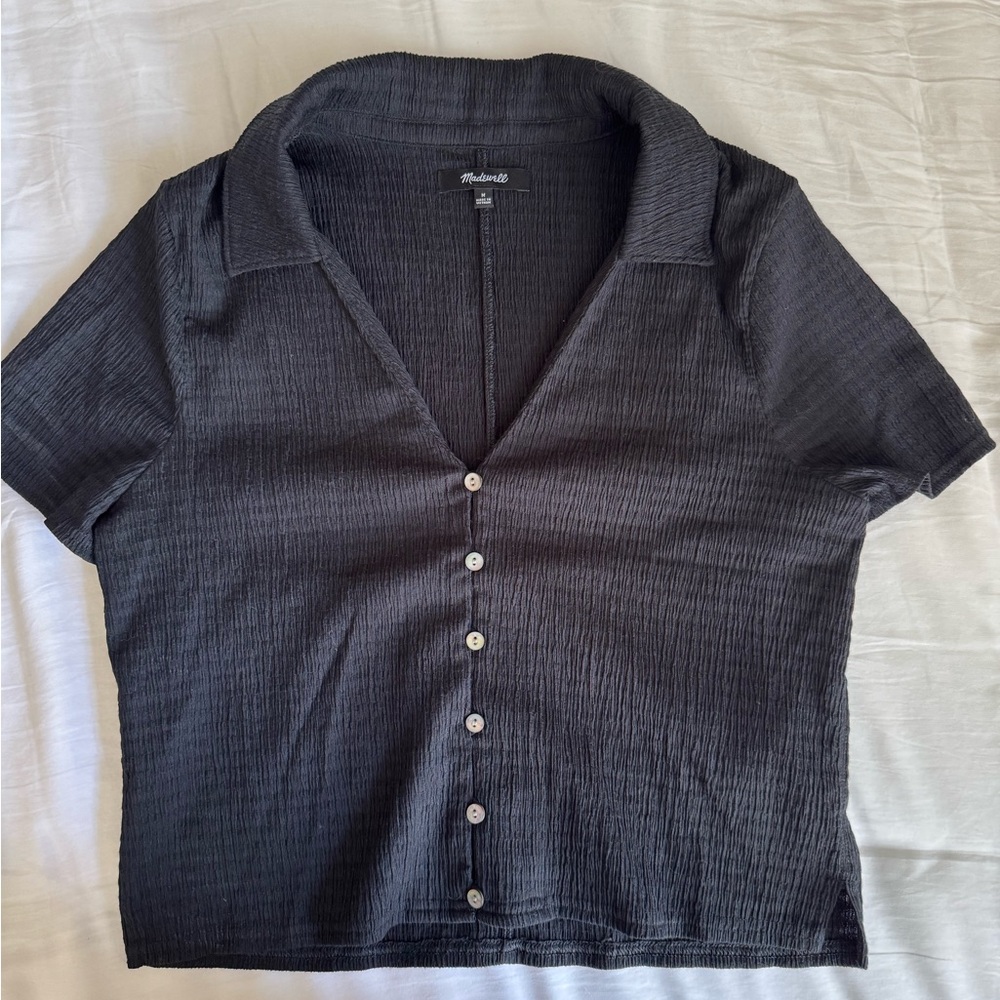 Madewell Black Button-Down Shirt
